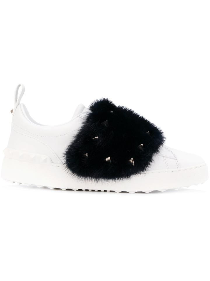 Valentino Valentino Garavani Mink Fur Sneakers - White