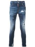 Dsquared2 - Distressed Tapered Jeans - Men - Cotton/calf Leather/polyester/spandex/elastane - 46, Blue, Cotton/calf Leather/polyester/spandex/elastane