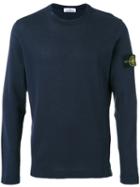 Stone Island - Embroidered Logo Sweatshirt - Men - Cotton/linen/flax - Xxl, Blue, Cotton/linen/flax