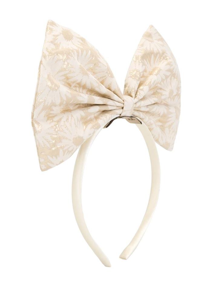 Hucklebones London Giant Metallic (grey) Daisy Jacquard Bow Hairband, Girl's