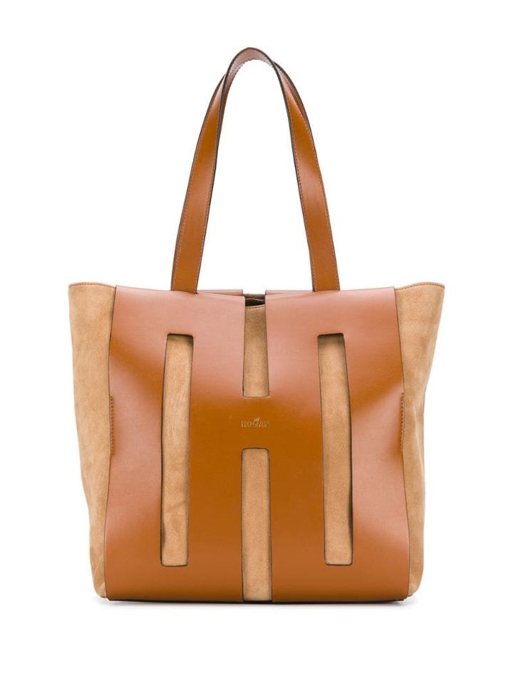 Hogan Panelled Shoulder Bag - Brown