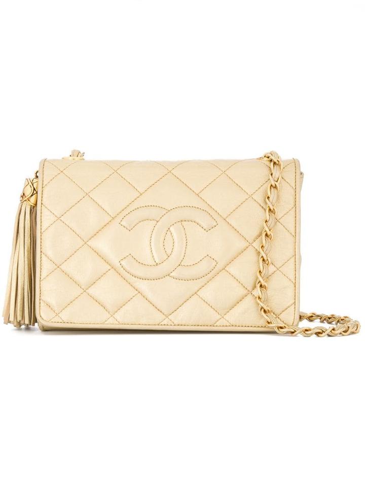 Chanel Pre-owned Fringe Chain Shoulder Bag - Gold