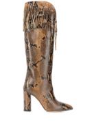 Paris Texas Stivali Stampa Fringed Boots - Brown