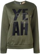 No21 Yeah Print Sweatshirt, Women's, Size: 40, Green, Viscose