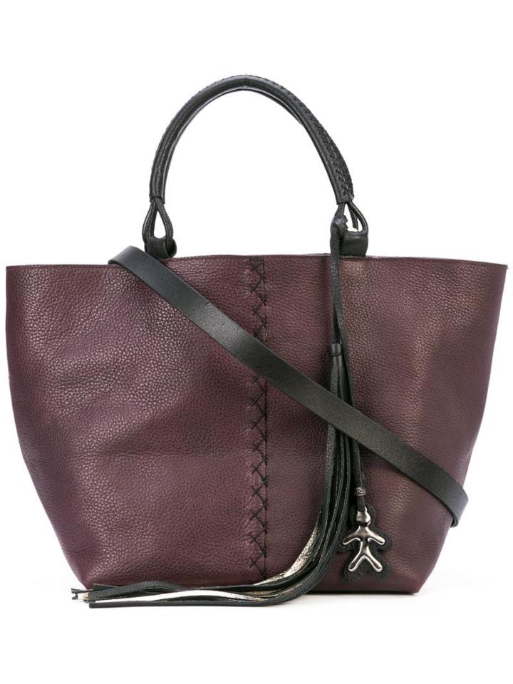 Henry Beguelin Logo Tag Tote Bag - Purple