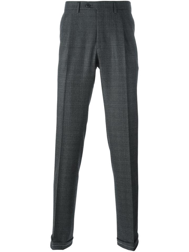 Brioni Tailored Trousers, Men's, Size: 48, Grey, Virgin Wool