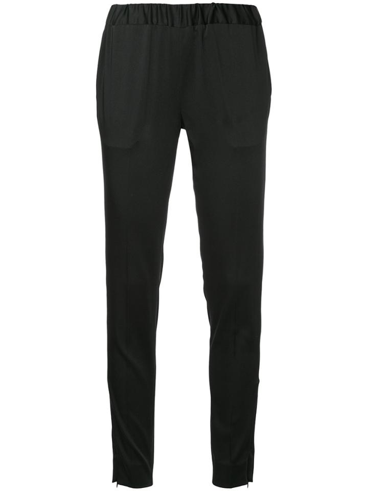 08sircus Slim-fit Elasticated Trousers - Black