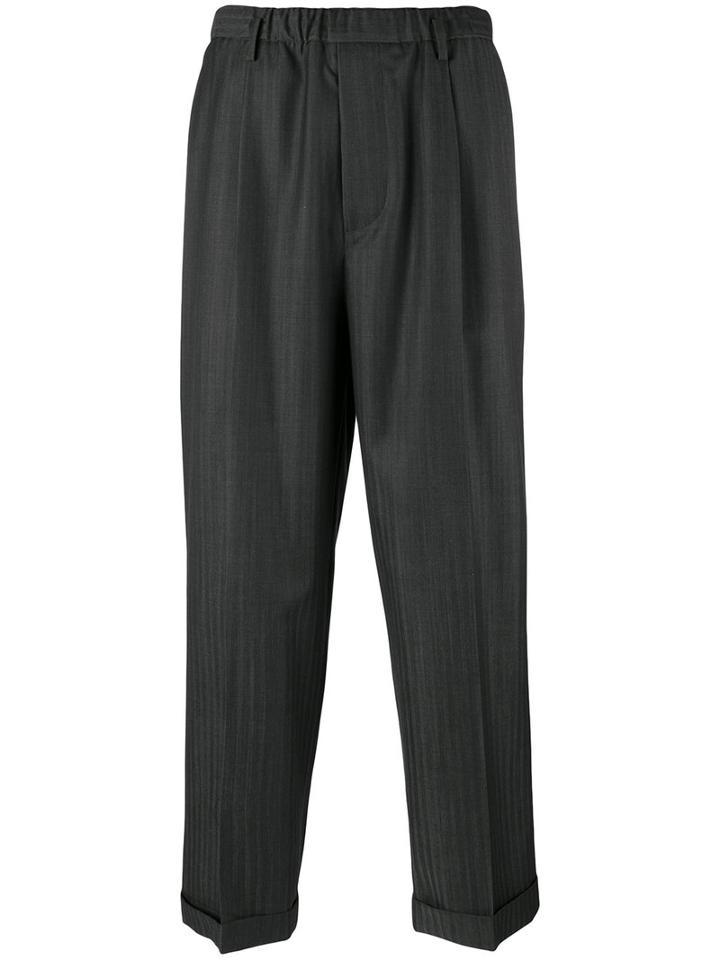 Lucio Vanotti Cropped Trousers, Men's, Size: 5, Grey, Virgin Wool/cupro/spandex/elastane
