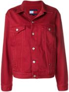 Tommy Jeans Rear Logo Denim Jacket - Red
