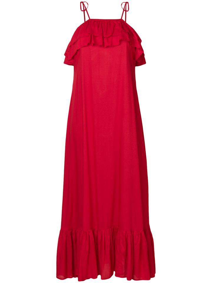 Antik Batik Ruffled Tie-detail Maxi Dress - Red