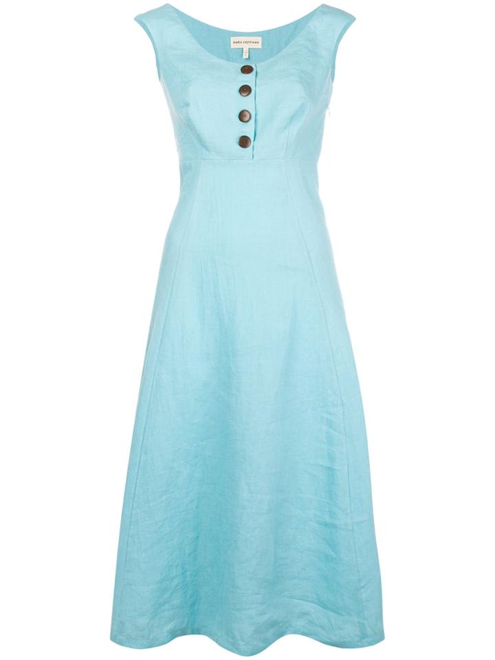 Mara Hoffman Greta Off Shoulder Midi Dress - Blue