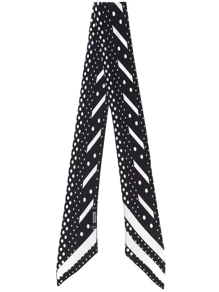 Rockins Striped Polka Dot Scarf - Black