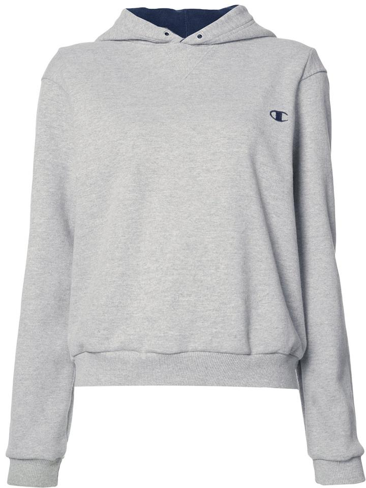 Re/done Champion Logo Hoodie, Women's, Size: Medium/large, Grey, Cotton/polyester