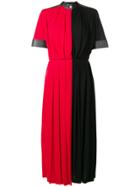 Givenchy Pleated Colourblock Midi Dress - Red