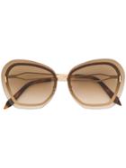 Victoria Beckham Floating Butterfly Sunglasses - Brown
