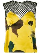 Dries Van Noten Mesh Underlay Blouse, Women's, Size: 38, Yellow/orange, Silk