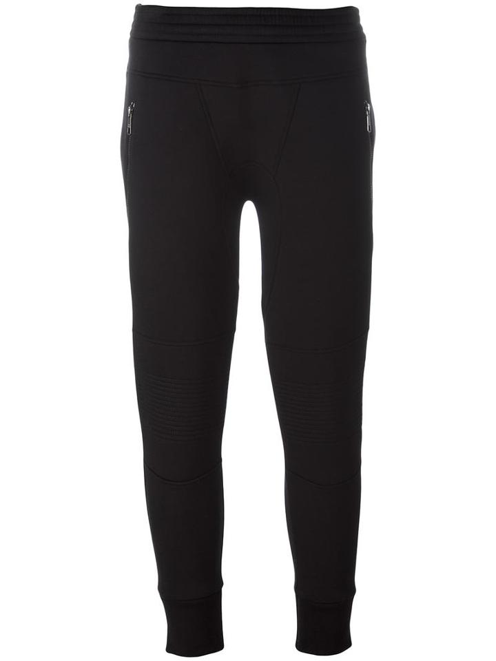 Neil Barrett - Cropped Track Pants - Women - Cotton/polyurethane/spandex/elastane/viscose - Xs, Black, Cotton/polyurethane/spandex/elastane/viscose