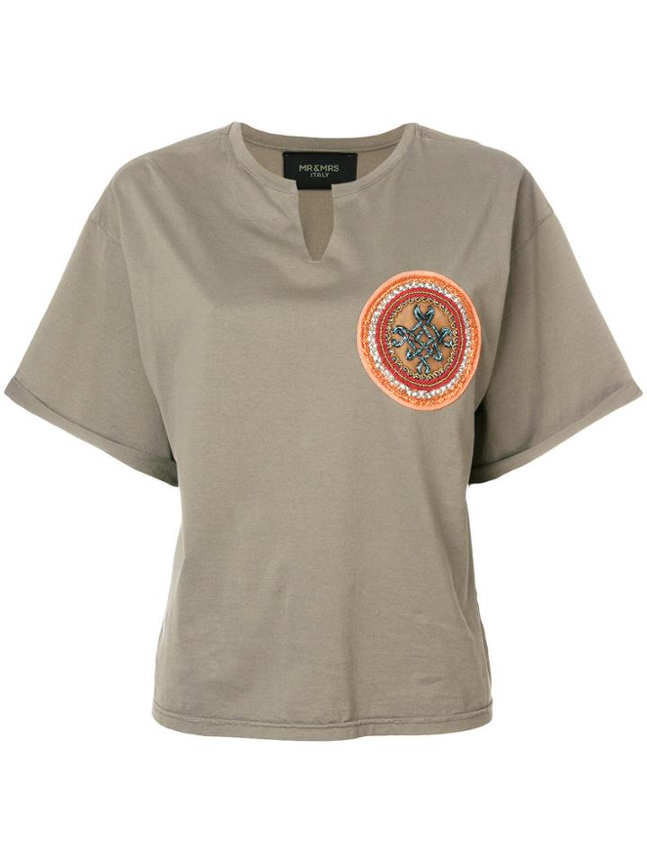Mr & Mrs Italy Beaded Patch T-shirt - Green