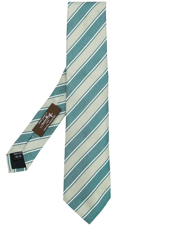 Nicky Striped Pattern Tie - Green