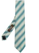 Nicky Striped Pattern Tie - Green