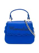 Monnalisa Logo Embellished Shoulder Bag - Blue