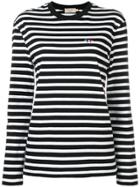 Maison Kitsuné Striped Longsleeved T-shirt - Black