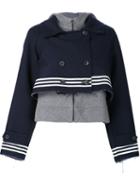 Sea Sweatshirt Inset Cropped Jacket