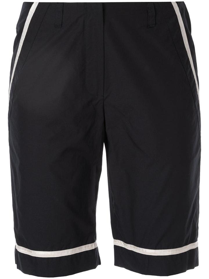 Chanel Vintage Contrast-trim Bermuda Shorts - Blue