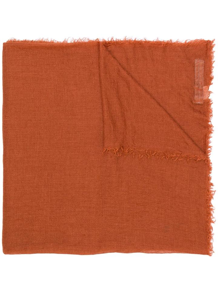 Rick Owens Frayed Edges Scarf - Yellow & Orange