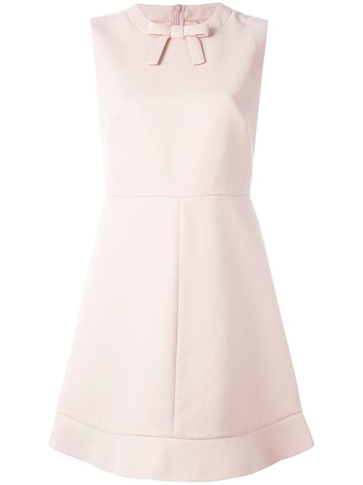 Bow Detail Dress, Women's, Size: 44, Nude/neutrals, Cotton/viscose/acetate/polyester, Red Valentino
