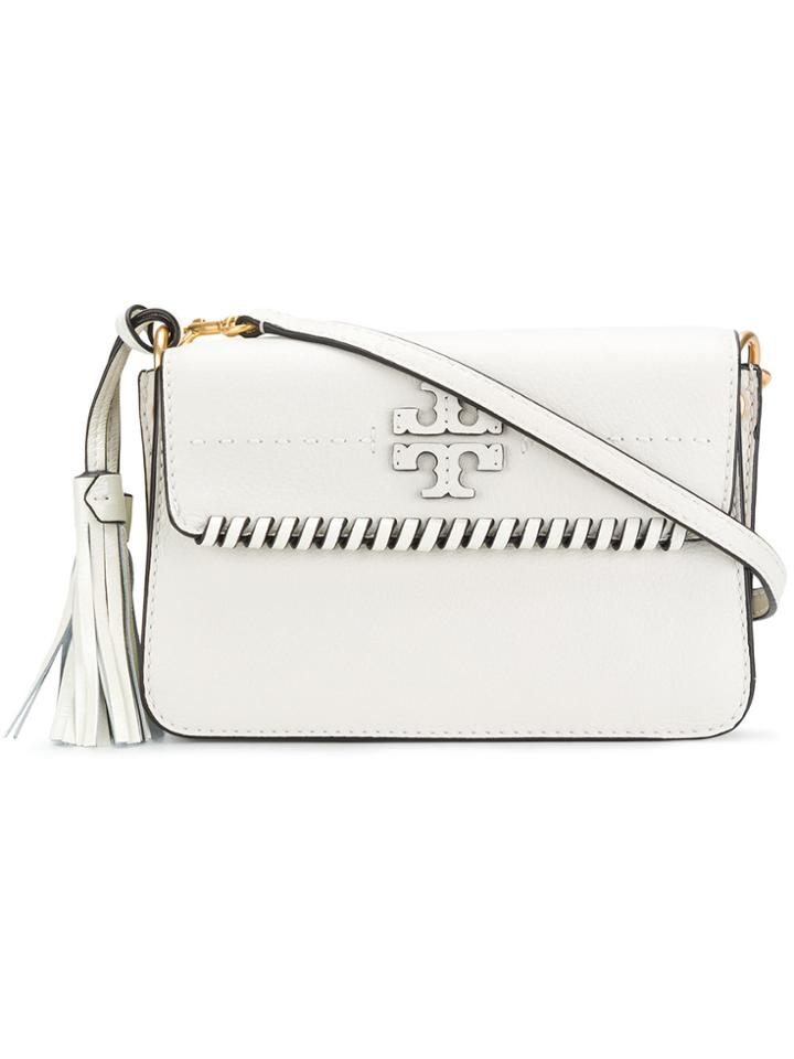Tory Burch Mcgraw Whipstitch Cross-body Bag - White