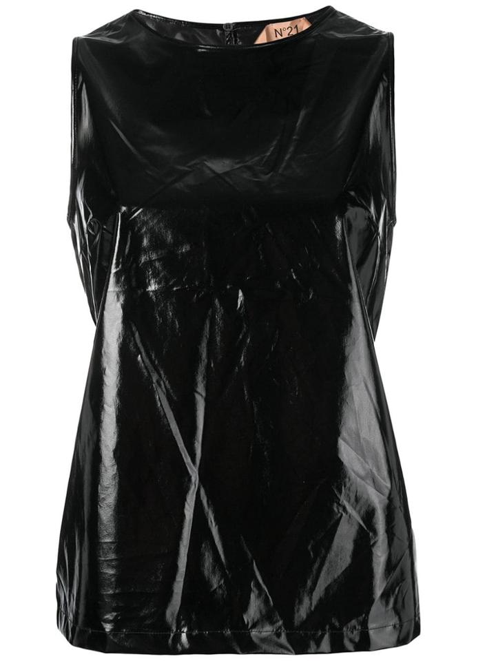 No21 Vinyl-effect Top - Black