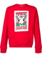 Walter Van Beirendonck 'woest' Print Sweatshirt, Men's, Size: Medium, Red, Cotton