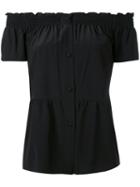 Red Valentino - Pleated Blouse - Women - Silk - 44, Black, Silk