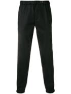 Emporio Armani Side-striped Cropped Trousers - Black