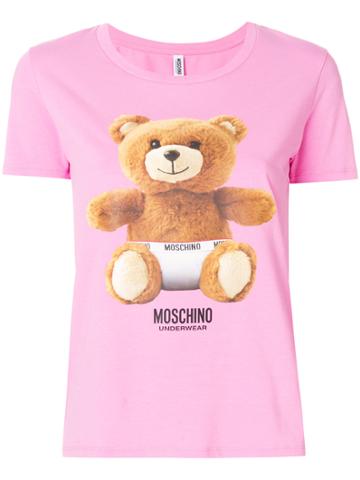Moschino Underwear Teddy Print T-shirt - Pink & Purple