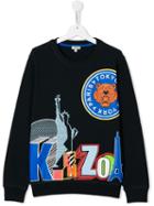 Kenzo Kids Statue Of Liberty Print Sweatshirt, Boy's, Size: 16 Yrs, Blue