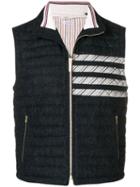 Thom Browne 4-bar Quilted Down Donegal Vest - Blue