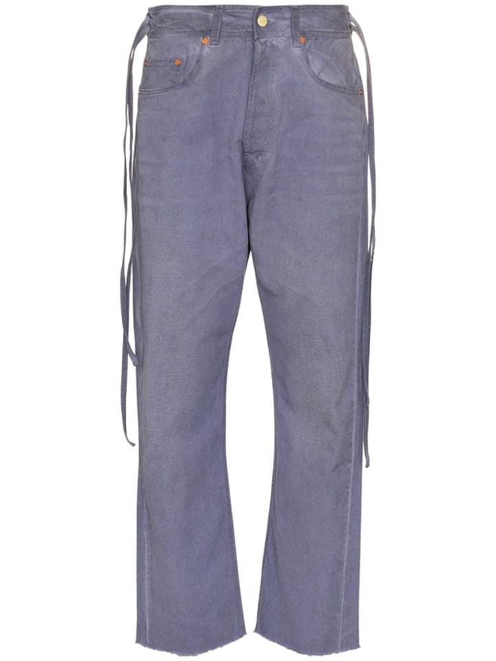 Vyner Articles Karate Raw Hem Straight Leg Jeans - Blue