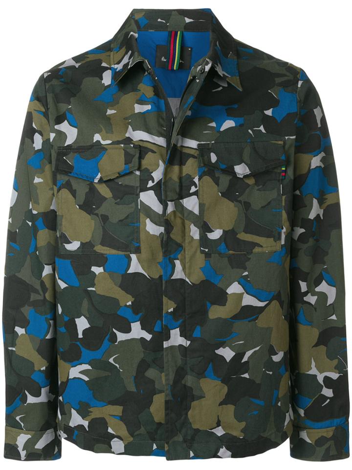 Ps By Paul Smith Camouflage Print Shirt Jacket - Green