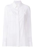 Victoria Beckham Double Layer Shirt, Women's, Size: 10, White, Silk