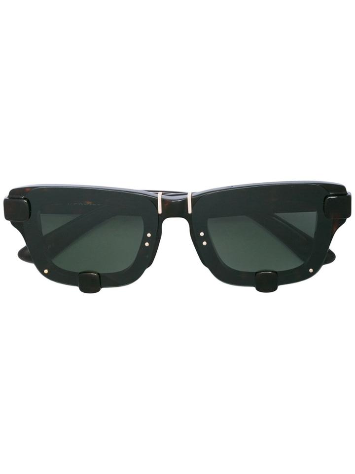 Linda Farrow Stud-embellished Square-frame Sunglasses - Black