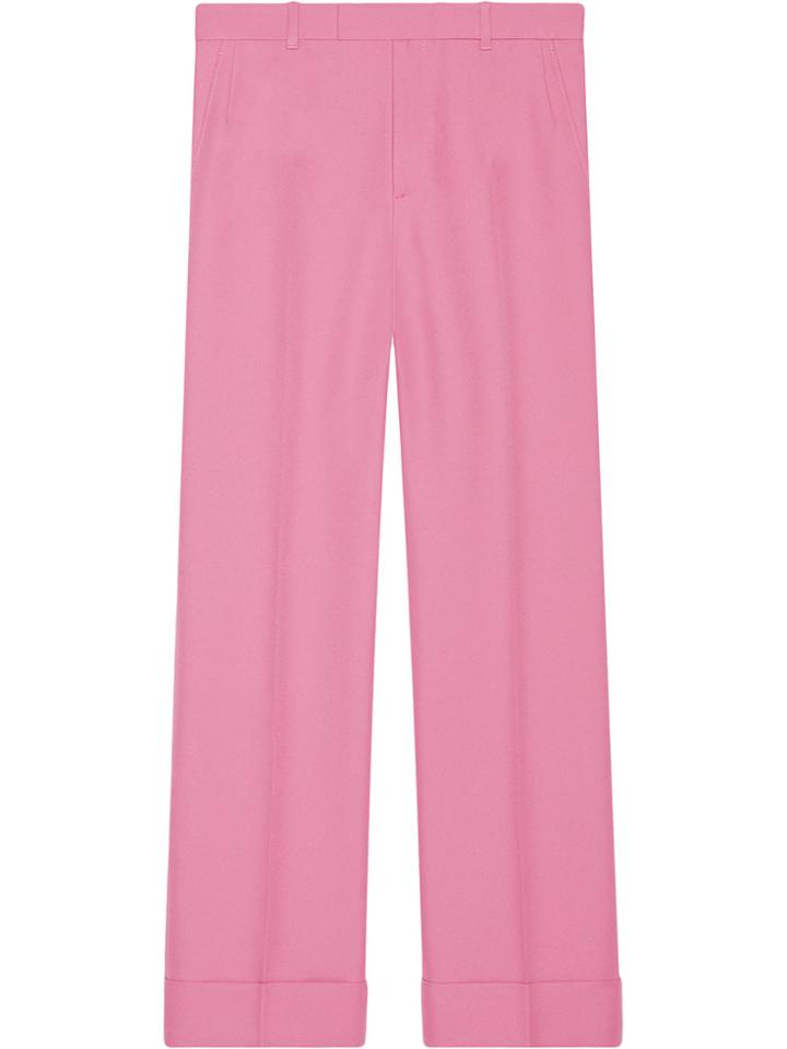 Gucci Cuffed Retro Gabardine Pants - Pink & Purple