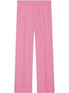 Gucci Cuffed Retro Gabardine Pants - Pink & Purple