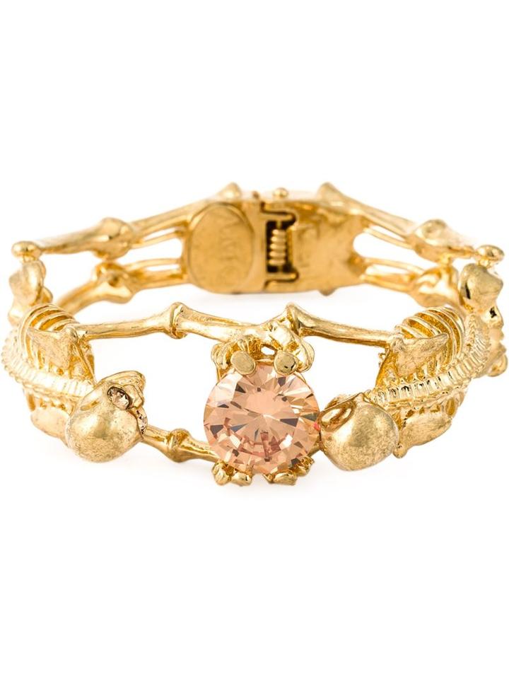Alexander Mcqueen Skeleton Bracelet, Women's, Metallic