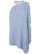 Mm6 Maison Margiela Striped One Shoulder Dress - White