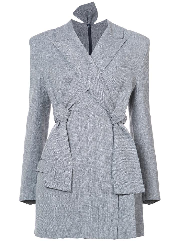 Dion Lee Lapel Knot Dress - Blue