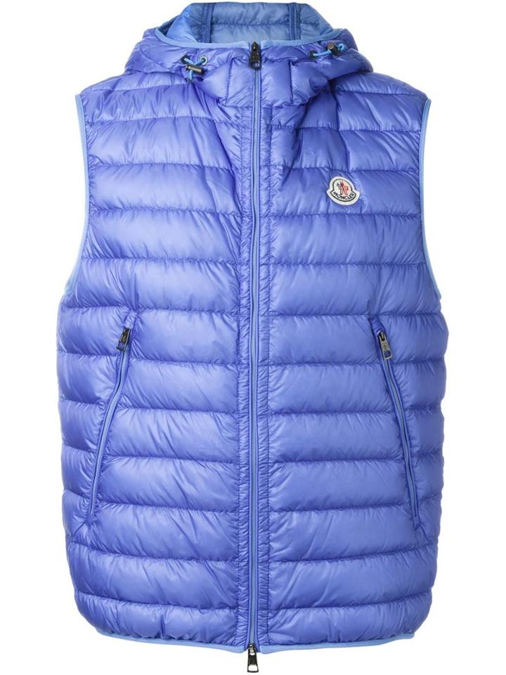 Moncler Hooded Padded Gilet, Men's, Size: 1, Blue, Feather Down/polyamide