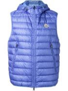 Moncler Hooded Padded Gilet, Men's, Size: 1, Blue, Feather Down/polyamide