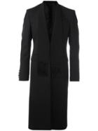Givenchy Scarf Lapel Coat, Men's, Size: 48, Black, Wool/polyamide/viscose/cotton